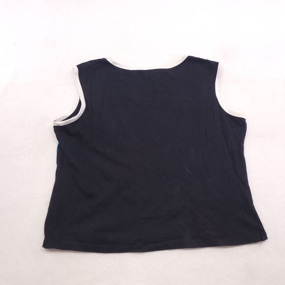 CW Sport Casual Crew Neck Sleeveless Tank Top Shirt Womens Size 1X Black White - Picture 10 of 10